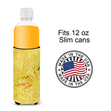 Load image into Gallery viewer, Flamingo on Yellow Slim Can Hugger – Fun &amp; Functional Drink Coolers 8872MUK