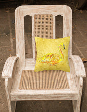 Load image into Gallery viewer, Flamingo on Yellow   Canvas Throw Pillow - 14x14 Decorative Pillow – Art for Your Home &amp; Patio