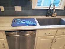 Load image into Gallery viewer, Flamingo On Slate Blue Dish Drying Mat – Absorbent, Artistic Kitchen Essentials 8873DDM