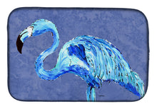 Load image into Gallery viewer, Flamingo On Slate Blue Dish Drying Mat – Absorbent, Artistic Kitchen Essentials 8873DDM