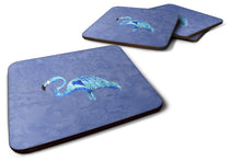 Load image into Gallery viewer, Flamingo On Slate Blue Coasters - Set of 4 Lightweight Foam, Absorbent Drink Coasters