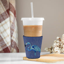 Load image into Gallery viewer, Flamingo On Slate Blue Cup Hugger - Reusable Party Cup Sleeve with Personality