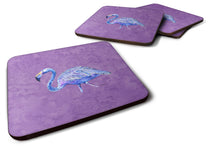 Load image into Gallery viewer, Flamingo on Purple Coasters - Set of 4 Lightweight Foam, Absorbent Drink Coasters