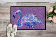 Load image into Gallery viewer, Flamingo on Purple Doormat - 24x36 Decorative Floor Mat – Indoor/Outdoor Rug