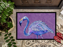 Load image into Gallery viewer, Flamingo on Purple Doormat - 24x36 Decorative Floor Mat – Indoor/Outdoor Rug
