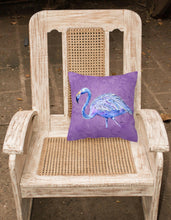Load image into Gallery viewer, Flamingo on Purple   Canvas Throw Pillow - 14x14 Decorative Pillow – Art for Your Home &amp; Patio
