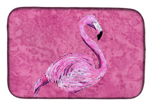 Load image into Gallery viewer, Flamingo on Pink Dish Drying Mat – Absorbent, Artistic Kitchen Essentials 8875DDM