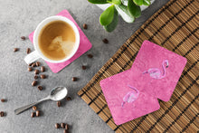 Load image into Gallery viewer, Flamingo on Pink Coasters - Set of 4 Lightweight Foam, Absorbent Drink Coasters