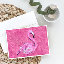Load image into Gallery viewer, Flamingo on Pink Greeting Cards -  Blank Note Cards – 8-Pack of Artist-Designed Cards with Envelopes