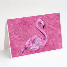 Load image into Gallery viewer, Flamingo on Pink Greeting Cards -  Blank Note Cards – 8-Pack of Artist-Designed Cards with Envelopes
