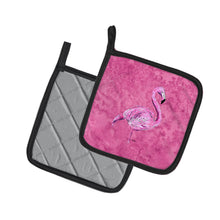 Load image into Gallery viewer, Flamingo on Pink Pot Holders - Set of 2 Decorative Kitchen Helpers | Made in the USA 8875PTHD