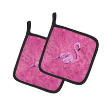 Load image into Gallery viewer, Flamingo on Pink Pot Holders - Set of 2 Decorative Kitchen Helpers | Made in the USA 8875PTHD