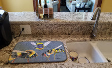 Load image into Gallery viewer, Bee Bees Times Three Dish Drying Mat – Absorbent, Artistic Kitchen Essentials 8879DDM