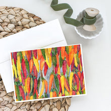 Load image into Gallery viewer, Hot Peppers Greeting Cards -  Blank Note Cards – 8-Pack of Artist-Designed Cards with Envelopes