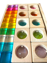 Load image into Gallery viewer, **Pre-order (Ships in 2-3 Weeks)**10 PCS Square Gemmed Translucent Blocks and 20 PCS Lucite Cubes Set in Pastel Colors with Storage Tray