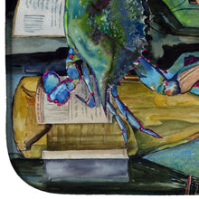 Load image into Gallery viewer, Blue Crabby Wine Bottles Dish Drying Mat – Absorbent, Artistic Kitchen Essentials 8917DDM