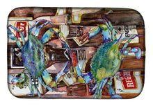 Load image into Gallery viewer, Blue Crabby New Orleans Beer Bottles Dish Drying Mat – Absorbent, Artistic Kitchen Essentials 8918DDM