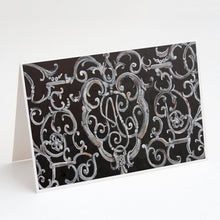 Load image into Gallery viewer, Ironwork Fence Greeting Cards -  Blank Note Cards – 8-Pack of Artist-Designed Cards with Envelopes