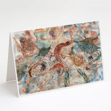 Load image into Gallery viewer, Crabs, Shrimp and Oysters on the loose Greeting Cards -  Blank Note Cards – 8-Pack of Artist-Designed Cards with Envelopes