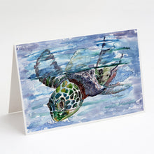 Load image into Gallery viewer, Loggerhead Turtle in a Dive Greeting Cards -  Blank Note Cards – 8-Pack of Artist-Designed Cards with Envelopes