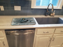 Load image into Gallery viewer, Pelican in Grey Dish Drying Mat – Absorbent, Artistic Kitchen Essentials 8946DDM