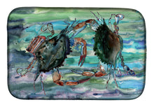 Load image into Gallery viewer, Watery Teal and Purple Crabs Dish Drying Mat – Absorbent, Artistic Kitchen Essentials 8954DDM