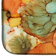 Load image into Gallery viewer, Abstract Flowers Teal and orange Dish Drying Mat – Absorbent, Artistic Kitchen Essentials 8959DDM