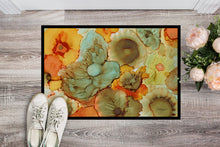 Load image into Gallery viewer, Abstract Flowers Teal and orange Doormat - 24x36 Decorative Floor Mat – Indoor/Outdoor Rug