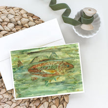 Load image into Gallery viewer, Abstract Red Fish Greeting Cards -  Blank Note Cards – 8-Pack of Artist-Designed Cards with Envelopes