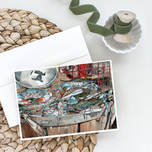 Load image into Gallery viewer, Basket Full of Blue Crabs Greeting Cards -  Blank Note Cards – 8-Pack of Artist-Designed Cards with Envelopes