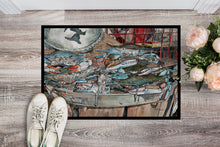 Load image into Gallery viewer, Basket Full of Blue Crabs Doormat - 24x36 Decorative Floor Mat – Indoor/Outdoor Rug