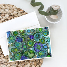 Load image into Gallery viewer, Abstract in Blues and Greens Greeting Cards -  Blank Note Cards – 8-Pack of Artist-Designed Cards with Envelopes