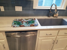 Load image into Gallery viewer, Shrimp, Crabs and Oysters in water Dish Drying Mat – Absorbent, Artistic Kitchen Essentials 8965DDM