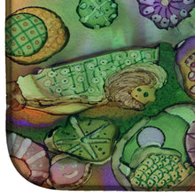 Load image into Gallery viewer, Abstract in Purple Green and Orange Dish Drying Mat – Absorbent, Artistic Kitchen Essentials 8971DDM