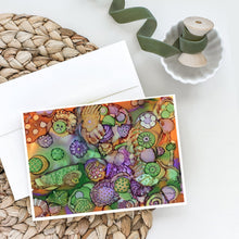 Load image into Gallery viewer, Abstract in Purple Green and Orange Greeting Cards -  Blank Note Cards – 8-Pack of Artist-Designed Cards with Envelopes