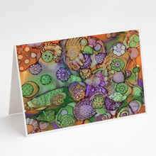 Load image into Gallery viewer, Abstract in Purple Green and Orange Greeting Cards -  Blank Note Cards – 8-Pack of Artist-Designed Cards with Envelopes