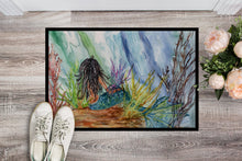 Load image into Gallery viewer, Black Haired Mermaid Water Fantasy Doormat - 24x36 Decorative Floor Mat – Indoor/Outdoor Rug