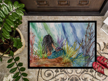 Load image into Gallery viewer, Black Haired Mermaid Water Fantasy Doormat - 24x36 Decorative Floor Mat – Indoor/Outdoor Rug