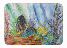Load image into Gallery viewer, Black Haired Mermaid Water Fantasy Machine Washable Memory Foam Mat 8974RUG