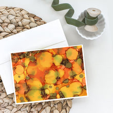Load image into Gallery viewer, Abstract in Orange and Greens Greeting Cards -  Blank Note Cards – 8-Pack of Artist-Designed Cards with Envelopes