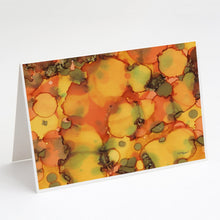 Load image into Gallery viewer, Abstract in Orange and Greens Greeting Cards -  Blank Note Cards – 8-Pack of Artist-Designed Cards with Envelopes