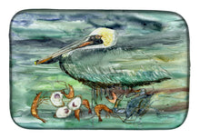 Load image into Gallery viewer, Watery Pelican, Shrimp, Crab and Oysters Dish Drying Mat – Absorbent, Artistic Kitchen Essentials 8978DDM