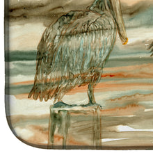 Load image into Gallery viewer, Pelicans on their perch Abstract Dish Drying Mat – Absorbent, Artistic Kitchen Essentials 8980DDM