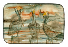 Load image into Gallery viewer, Pelicans on their perch Abstract Dish Drying Mat – Absorbent, Artistic Kitchen Essentials 8980DDM