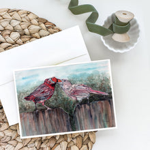 Load image into Gallery viewer, Red Bird Feeding Greeting Cards -  Blank Note Cards – 8-Pack of Artist-Designed Cards with Envelopes