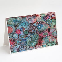 Load image into Gallery viewer, Abstract in Reds and Blues Greeting Cards -  Blank Note Cards – 8-Pack of Artist-Designed Cards with Envelopes