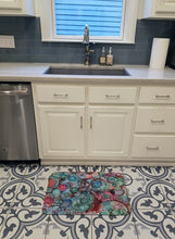 Load image into Gallery viewer, Abstract in Reds and Blues Machine Washable Memory Foam Mat 8982RUG