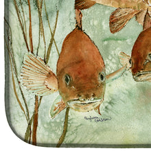 Load image into Gallery viewer, Red Fish Swim Dish Drying Mat – Absorbent, Artistic Kitchen Essentials 8983DDM