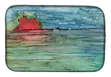 Load image into Gallery viewer, Abstract Sunset on the Water Dish Drying Mat – Absorbent, Artistic Kitchen Essentials 8984DDM