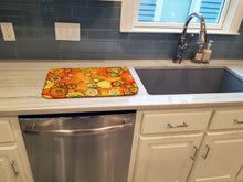 Load image into Gallery viewer, Abstract Flowers in Oranges and Yellows Dish Drying Mat – Absorbent, Artistic Kitchen Essentials 8987DDM